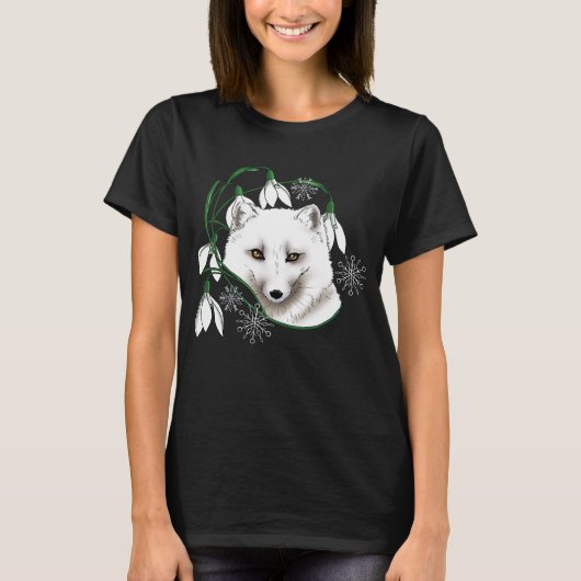Art Nouveau Arctic White Fox T-Shirt (Vorderseite)