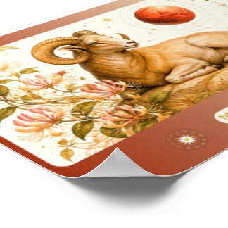 Art Nouveau Aries Sternzeichen Druck Poster