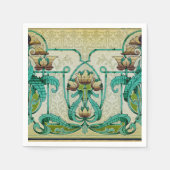Art Nouveau Art Acanthus Bouquet Blume Dessert Serviette (Vorderseite)