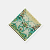 Art Nouveau Art Acanthus Bouquet Blume Dessert Serviette (Ecke)