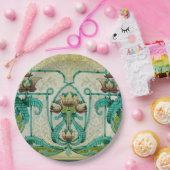 Art Nouveau Art Acanthus Leafs Bouquet Blume Pappteller (Party)