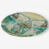 Art Nouveau Art Acanthus Leafs Bouquet Blume Pappteller (Schrägansicht)