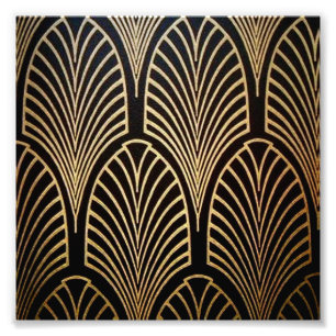 Art nouveau, Art déco, Fächer-Muster, Bronze, Gold Fotodruck