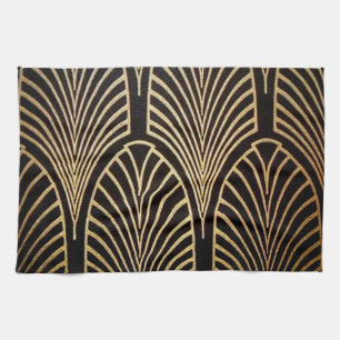 Art nouveau, Art déco, Fächer-Muster, Bronze, Gold Geschirrtuch