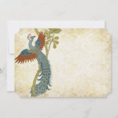 Art Nouveau Art Deco Pfau Vögel Hochzeit Einladung (Rückseite)