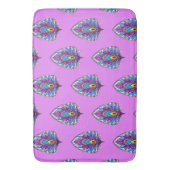 Art Nouveau Art verkleidet Glass Peacock Feather Badematte (Vorderseite Vertikal)