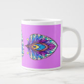 Art Nouveau Art verkleidet Glass Peacock Feather Jumbo-Tasse (Rechts)