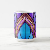 Art Nouveau Art verkleidet Glass Peacock Feather Kaffeetasse (Mittel)