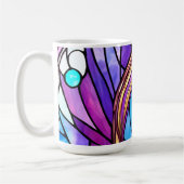 Art Nouveau Art verkleidet Glass Peacock Feather Kaffeetasse (Links)