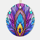 Art Nouveau Art verkleidet Glass Peacock Feather Keramik Ornament (Links)