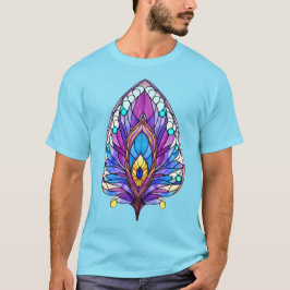 Art Nouveau Art verkleidet Glass Peacock Feather T-Shirt