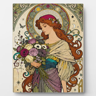 Art Nouveau Art with Easel Fotoplatte