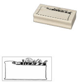 Art Nouveau Artist Brushetikett oder Stationery Gummistempel (Stempel)