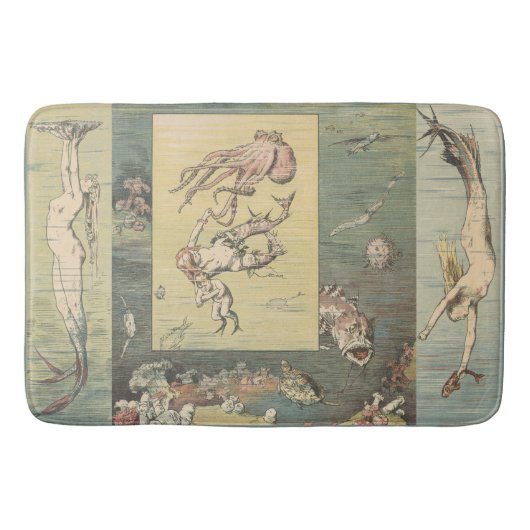 Art Nouveau Atlantis Mermaids #60 Bath Mat Badematte (Vorderseite)