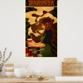 Art Nouveau Barista (Plakat/Druck) Poster (Küche)