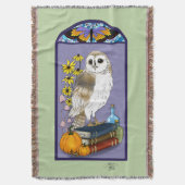 Art Nouveau Barn Owl Pumpkins Bücher Decke (Vorderseite Vertikal)