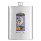 Art Nouveau Barn Owl Pumpkins Bücher Flachmann (Vorderseite)