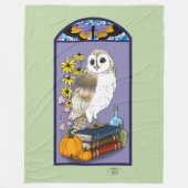 Art Nouveau Barn Owl Pumpkins Bücher Fleecedecke (Vorderseite)
