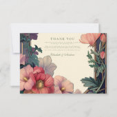 Art Nouveau Barock Border Floral Wedding Dankeskarte (Vorderseite)