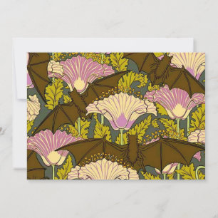 ARt Nouveau Bat Halloween Einladung