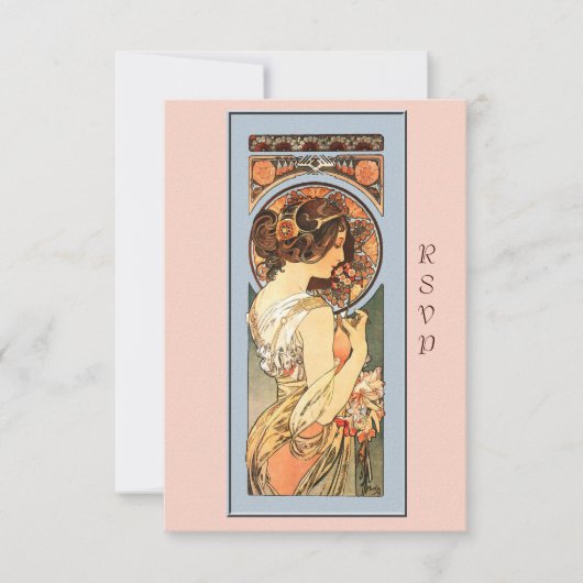 Art Nouveau Beautiful Bride Wedding RSVP Card (Vorderseite)