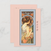 Art Nouveau Beautiful Bride Wedding RSVP Card (Vorne/Hinten)