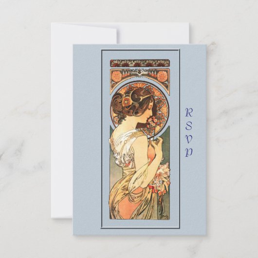 Art Nouveau Beautiful Bride Wedding RSVP Card Karte (Vorderseite)