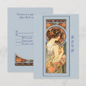 Art Nouveau Beautiful Bride Wedding RSVP Card Karte (Vorne/Hinten)