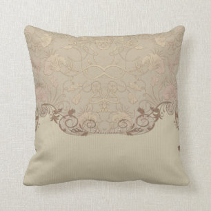 Art Nouveau Beige Tapisserie Beige Print Kissen