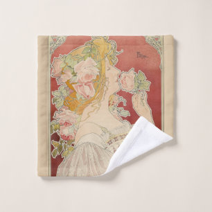 Art Nouveau Belle Époque Dame Rosen Livemont Badhandtuch Set