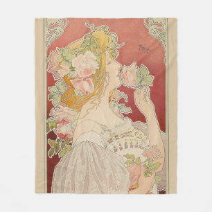 Art Nouveau Belle Époque Dame Rosen Livemont Fleecedecke