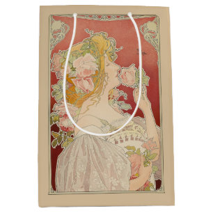 Art Nouveau Belle Époque Dame Rosen Livemont Mittlere Geschenktüte