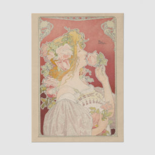 Art Nouveau Belle Époque Dame Rosen Livemont Seidenpapier