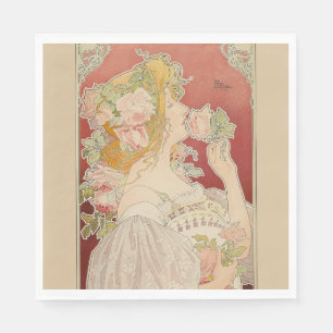 Art Nouveau Belle Époque Dame Rosen Livemont Serviette