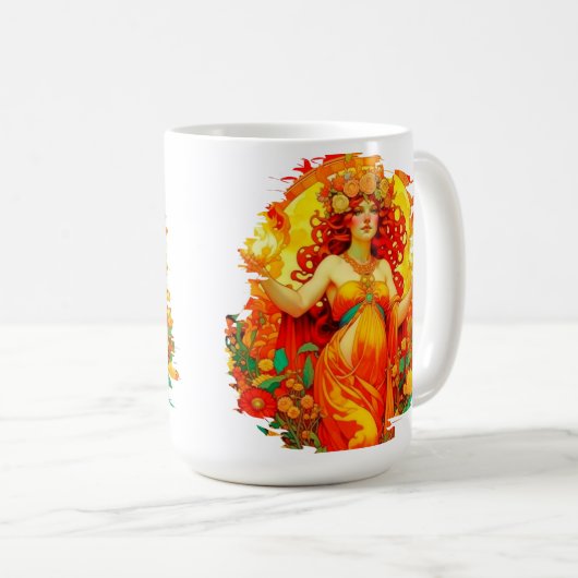 Art Nouveau Beltane Celtic Spring Kaffeetasse (VorderseiteRechts)