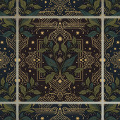 Art Nouveau Berry Botanical Floral Dark Ceramic Ti Fliese