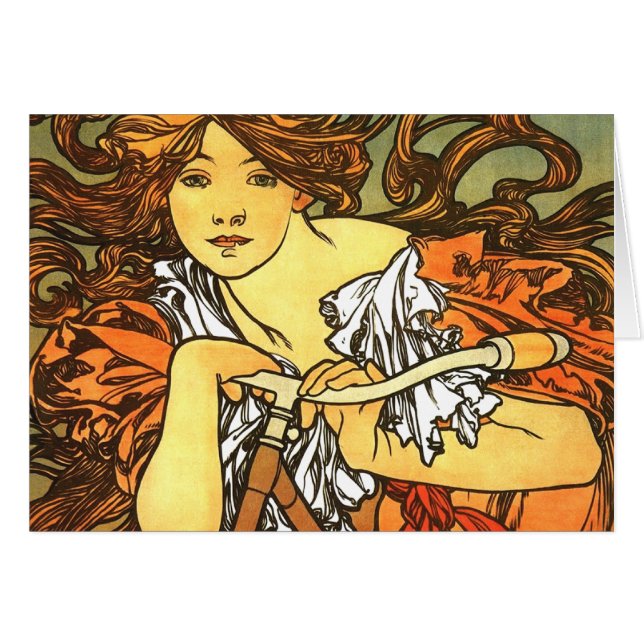 Art Nouveau Bicycle Mucha Art Collection (Vorderseite (Horizontal))
