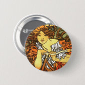 Art Nouveau Bicycle Mucha Art Collection Button (Vorne & Hinten)