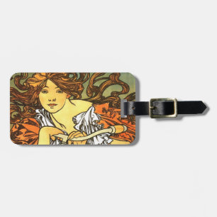 Art Nouveau Bicycle Mucha Art Collection Gepäckanhänger