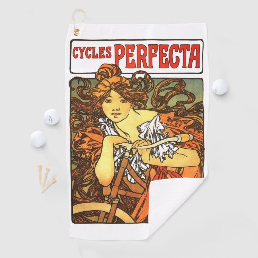 Art Nouveau Bicycle Mucha Art Collection Golfhandtuch (Insitu)