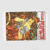 Art Nouveau Bicycle Mucha Art Collection Golfhandtuch (Horizontal)