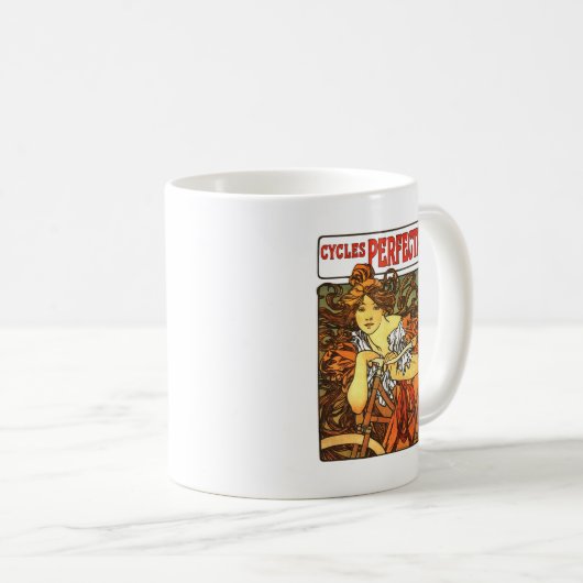 Art Nouveau Bicycle Mucha Art Collection Kaffeetasse (VorderseiteRechts)