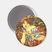 Art Nouveau Bicycle Mucha Art Collection Magnet (Vorderseite/Rückseite)