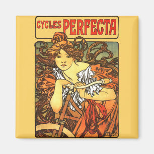 Art Nouveau Bicycle Mucha Art Collection Magnet