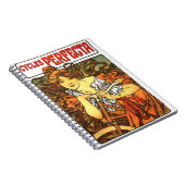 Art Nouveau Bicycle Mucha Art Collection Notizblock (Rechte Seite)