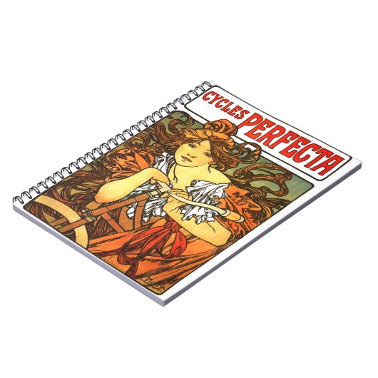 Art Nouveau Bicycle Mucha Art Collection Notizblock (Linke Seite)