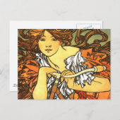 Art Nouveau Bicycle Mucha Art Collection Postkarte (Vorne/Hinten)