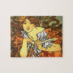 Art Nouveau Bicycle Mucha Art Collection Puzzle