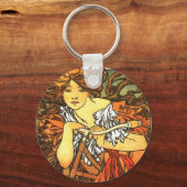 Art Nouveau Bicycle Mucha Art Collection Schlüsselanhänger (Vorderseite)