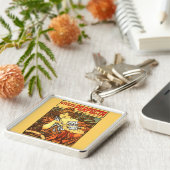 Art Nouveau Bicycle Mucha Art Collection Schlüsselanhänger (Seite)